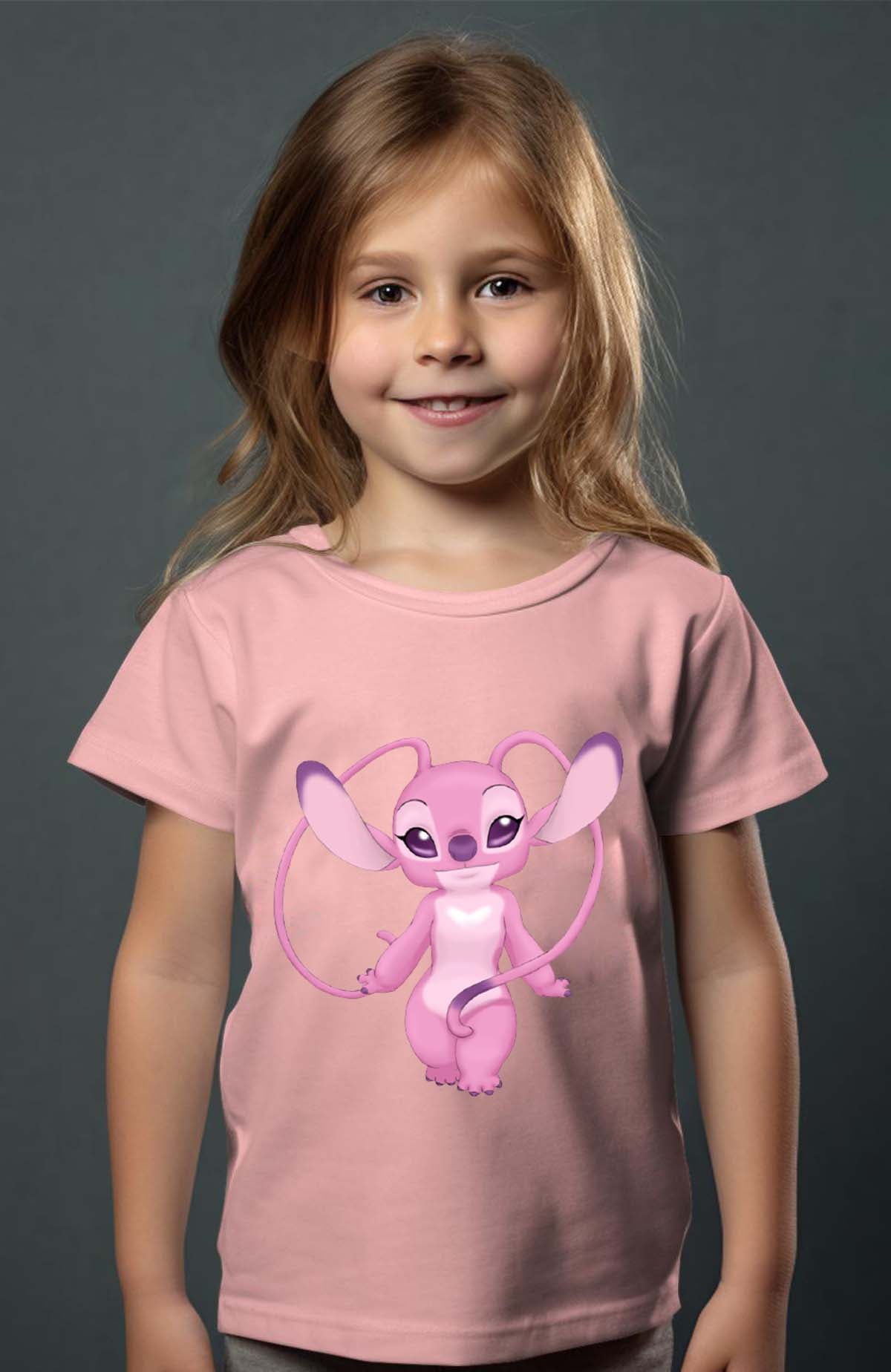 COULEUR:Rose|T-shirt Fille | Angel Play Rose