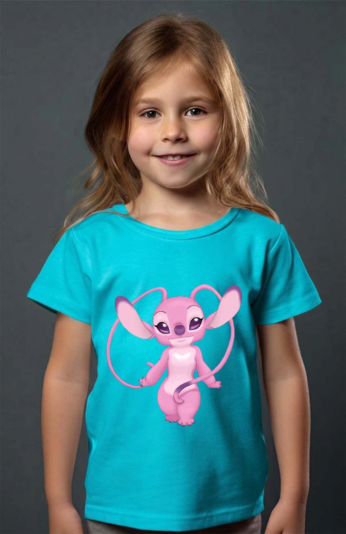 COULEUR:Turquoise|T-shirt Fille | Angel Play Turquoise