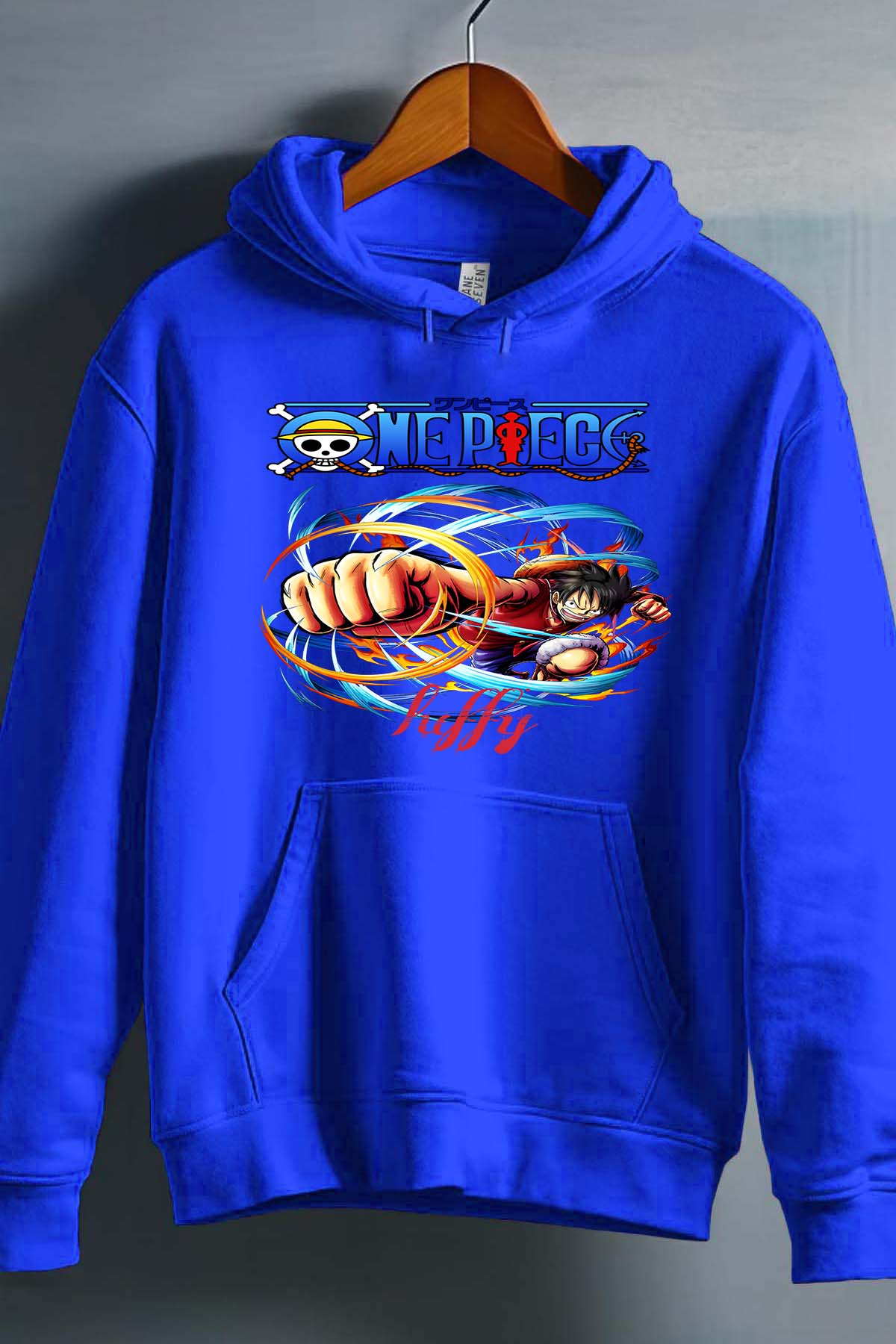 COULEUR:Bleu Roi|Sweat Capuche Garçon | Attack One Piece 04 Bleu Roi