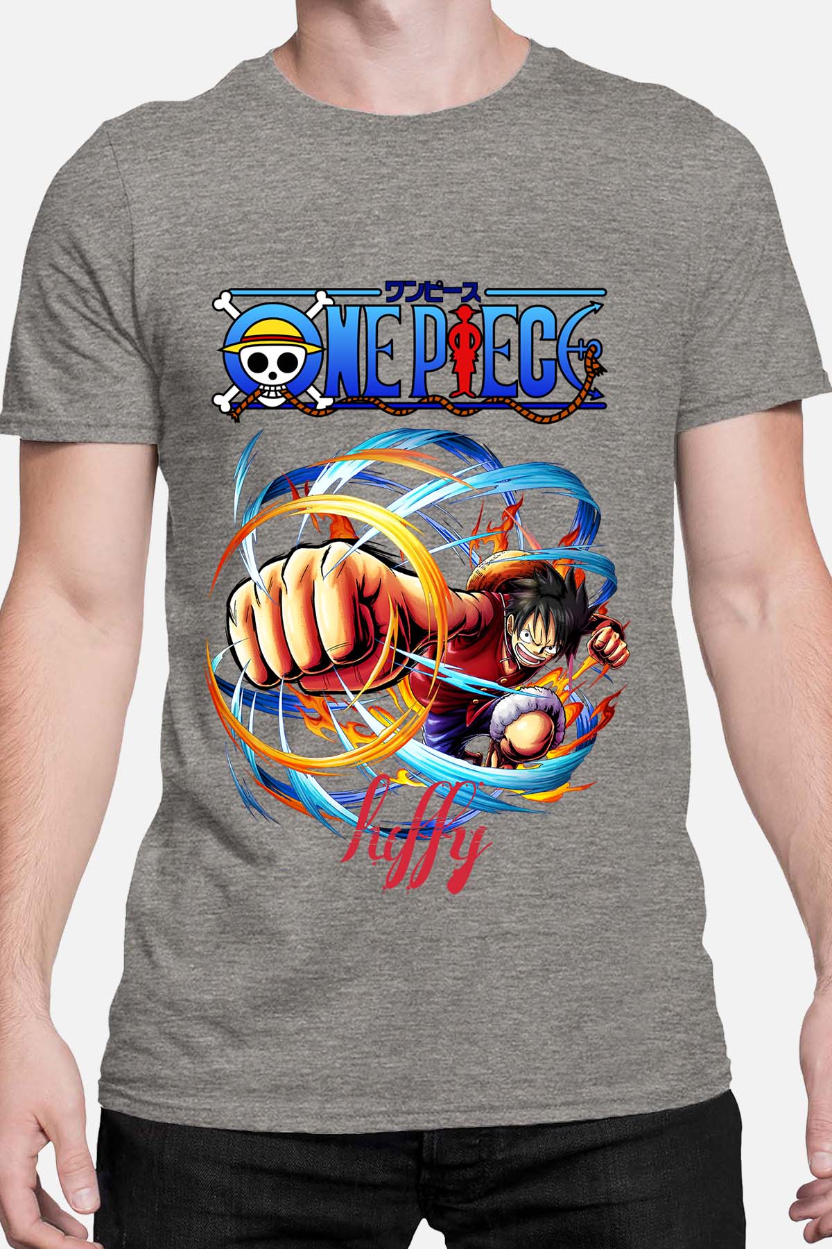 COULEUR:Gris|T-shirt Homme | Attack One Piece 04 Gris