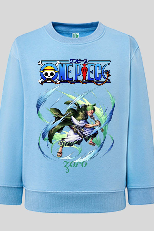COULEUR:Bleu Ciel|Sweat Col Rond Garçon | Attack One Piece 05 Bleu Ciel