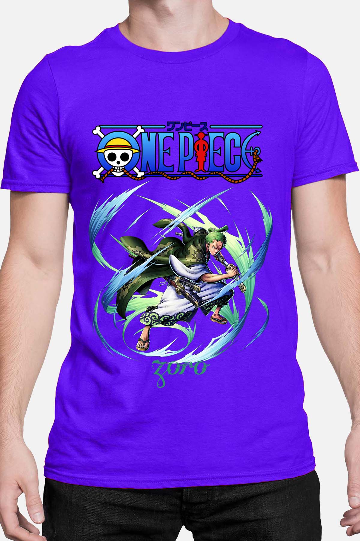 COULEUR:Bleu Roi|T-shirt Homme | Attack One Piece 05 Bleu Roi
