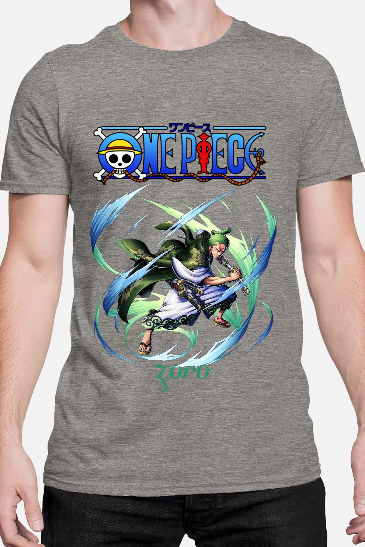 COULEUR:Gris|T-shirt Homme | Attack One Piece 05 Gris