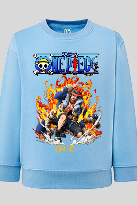 COULEUR:Bleu Ciel|Sweat Col Rond Garçon | Attack One Piece 06 Bleu Ciel