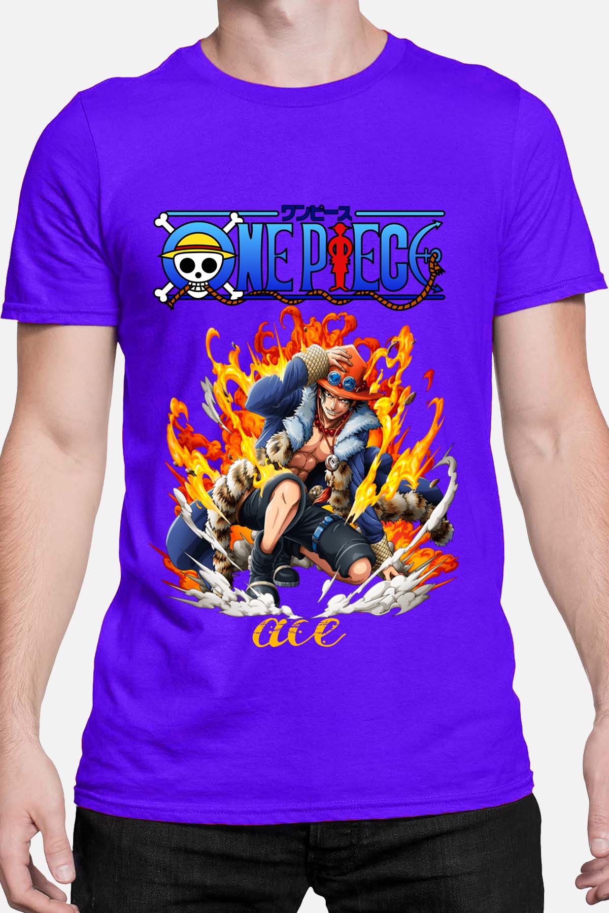 COULEUR:Bleu Roi|T-shirt Homme | Attack One Piece 06 Bleu Roi
