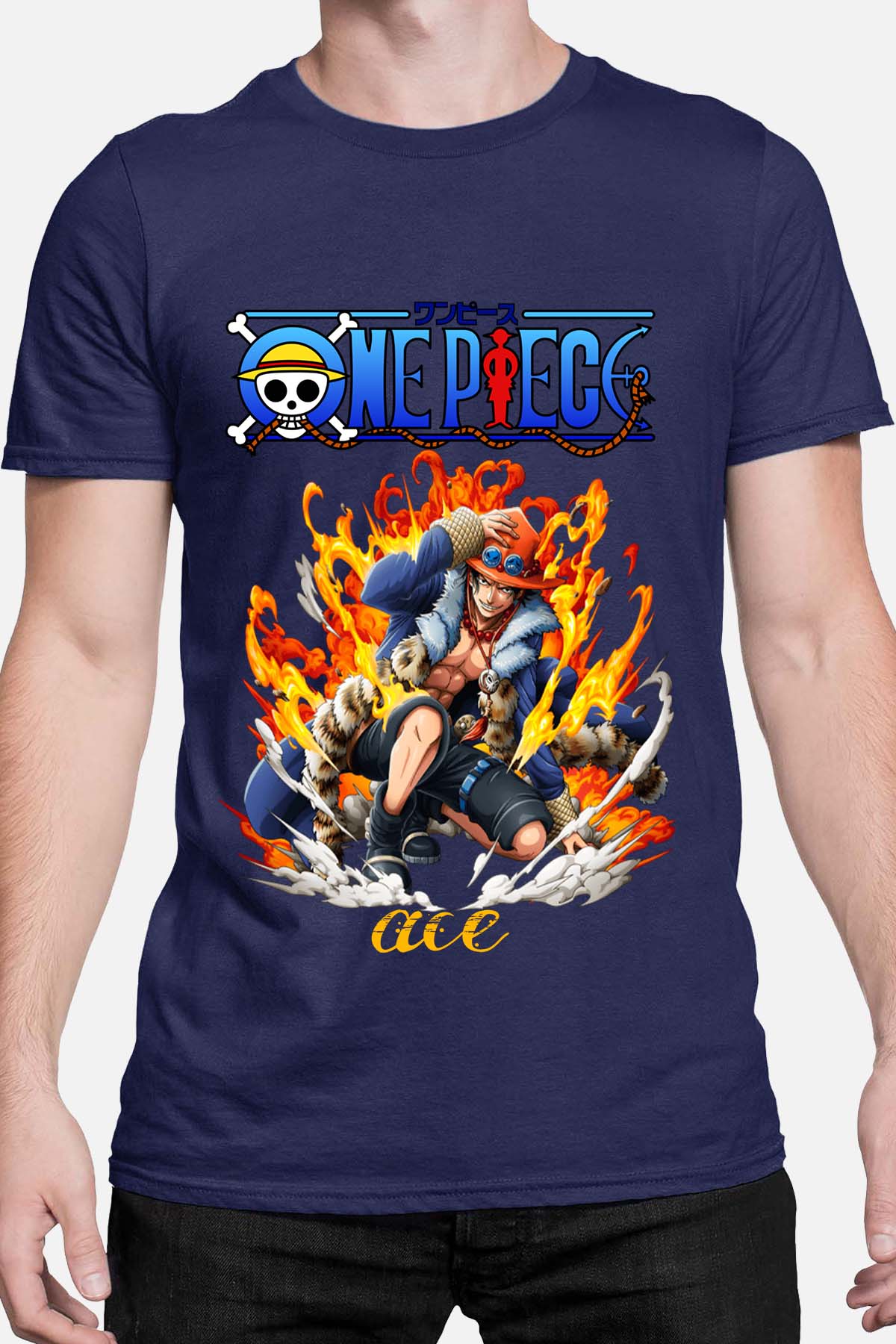 COULEUR:Marine|T-shirt Homme | Attack One Piece 06 Marine