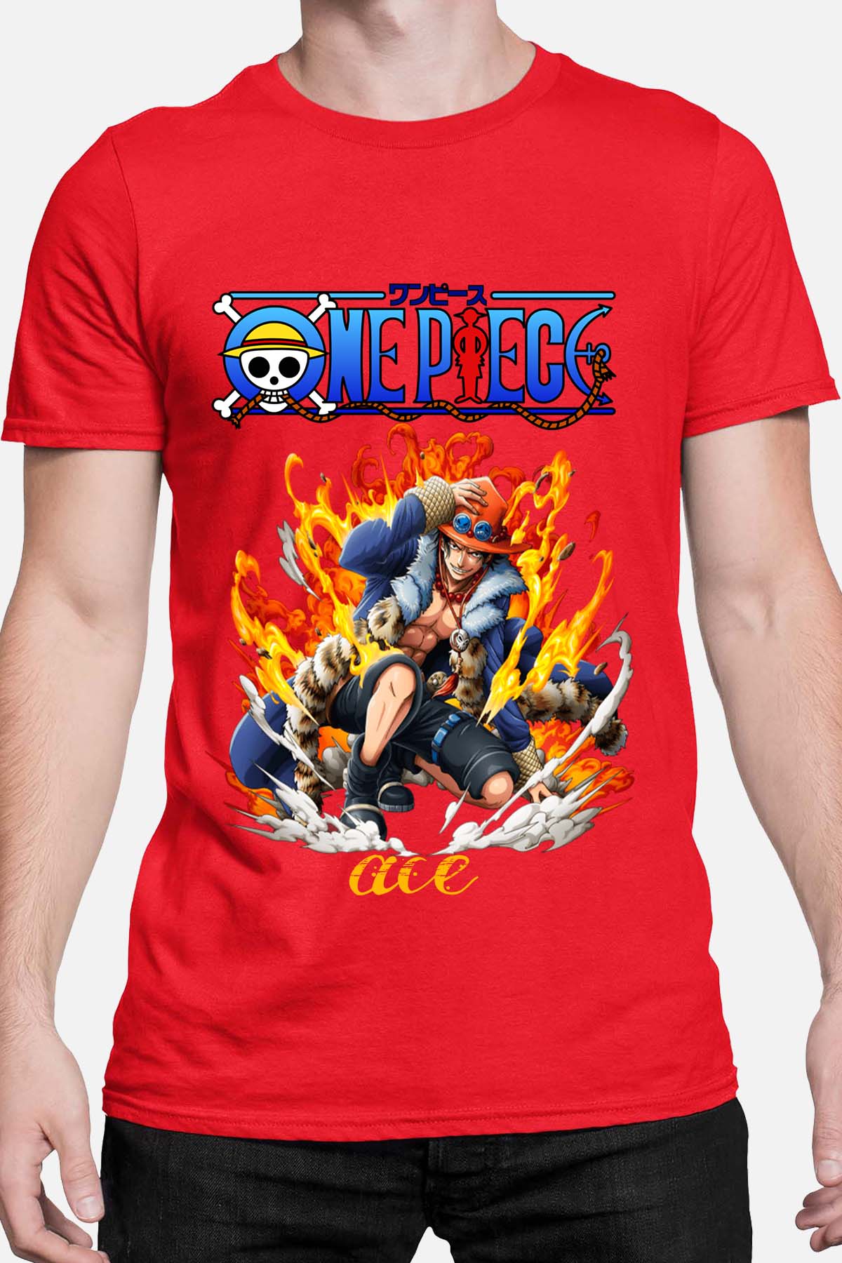COULEUR:Rouge|T-shirt Homme | Attack One Piece 06 Rouge