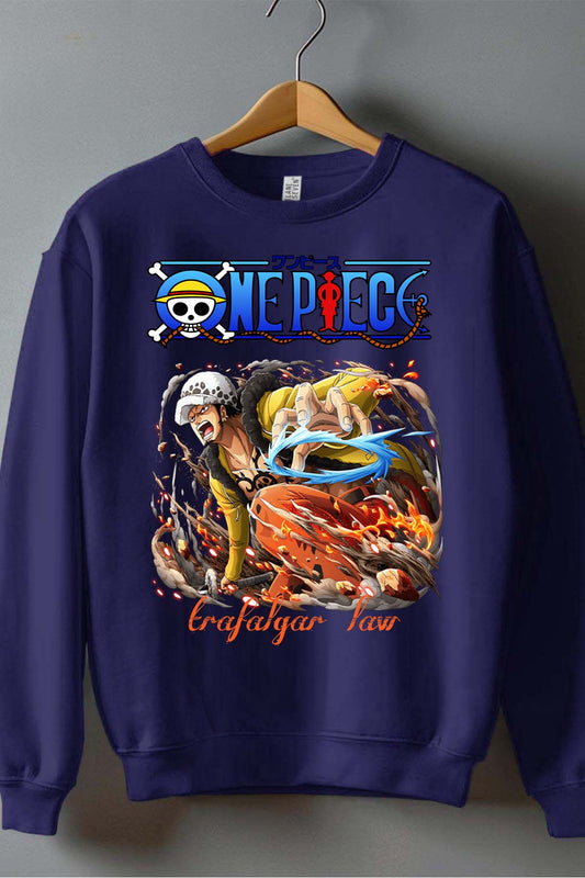 COULEUR:Marine|Sweat Col Rond Garçon | Attack One Piece 07 Marine