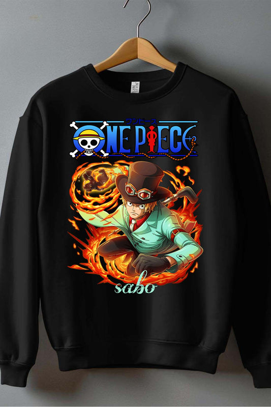 COULEUR:Noir|Sweat Col Rond Garçon | Attack One Piece 08 Noir