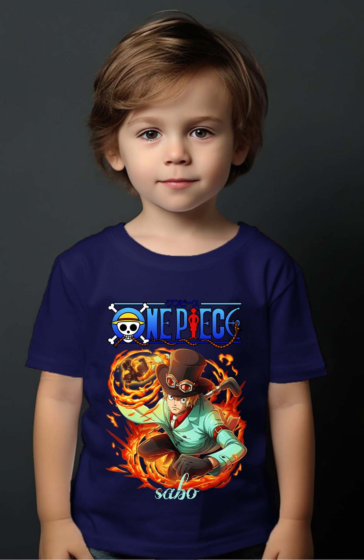 COULEUR:Marine|T-shirt Garçon | Attack One Piece 08 Marine
