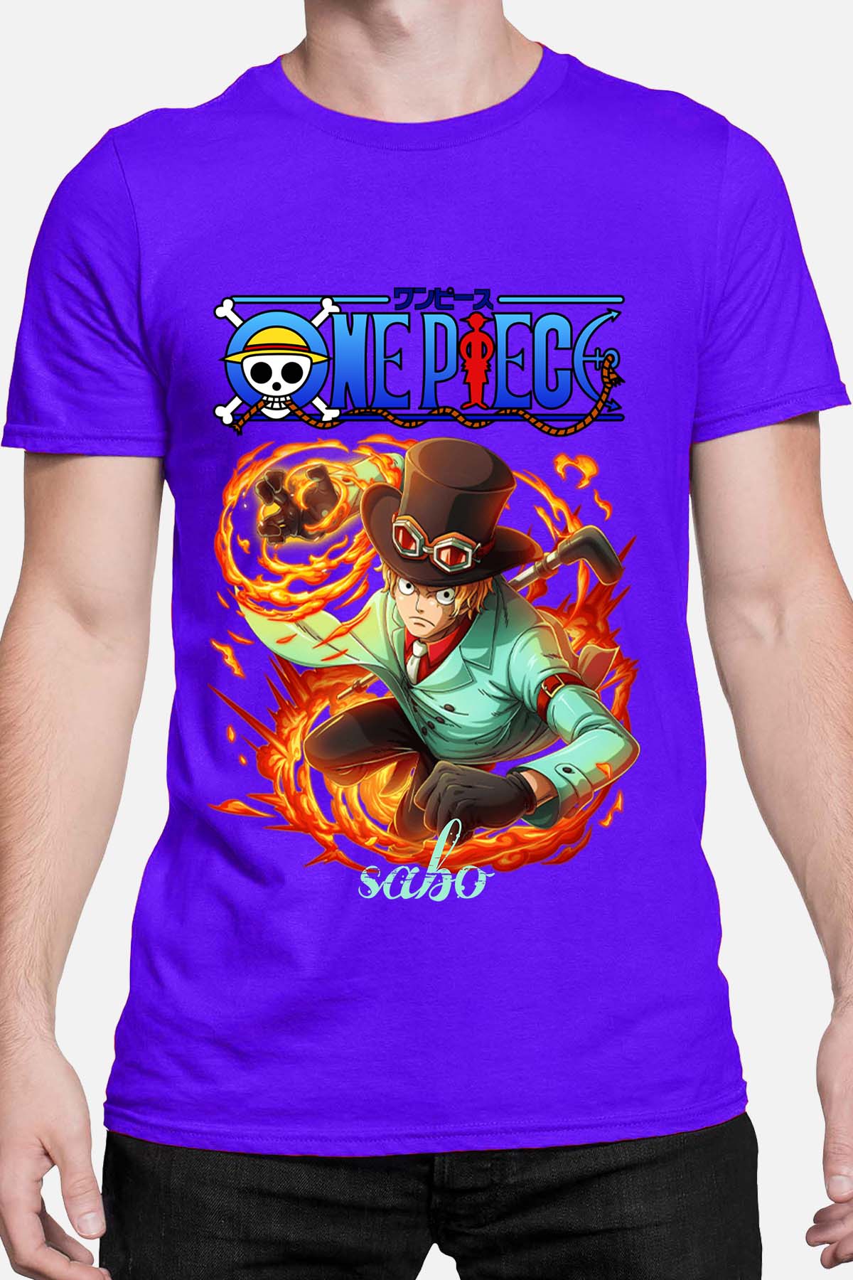 COULEUR:Bleu Roi|T-shirt Homme | Attack One Piece 08 Bleu Roi