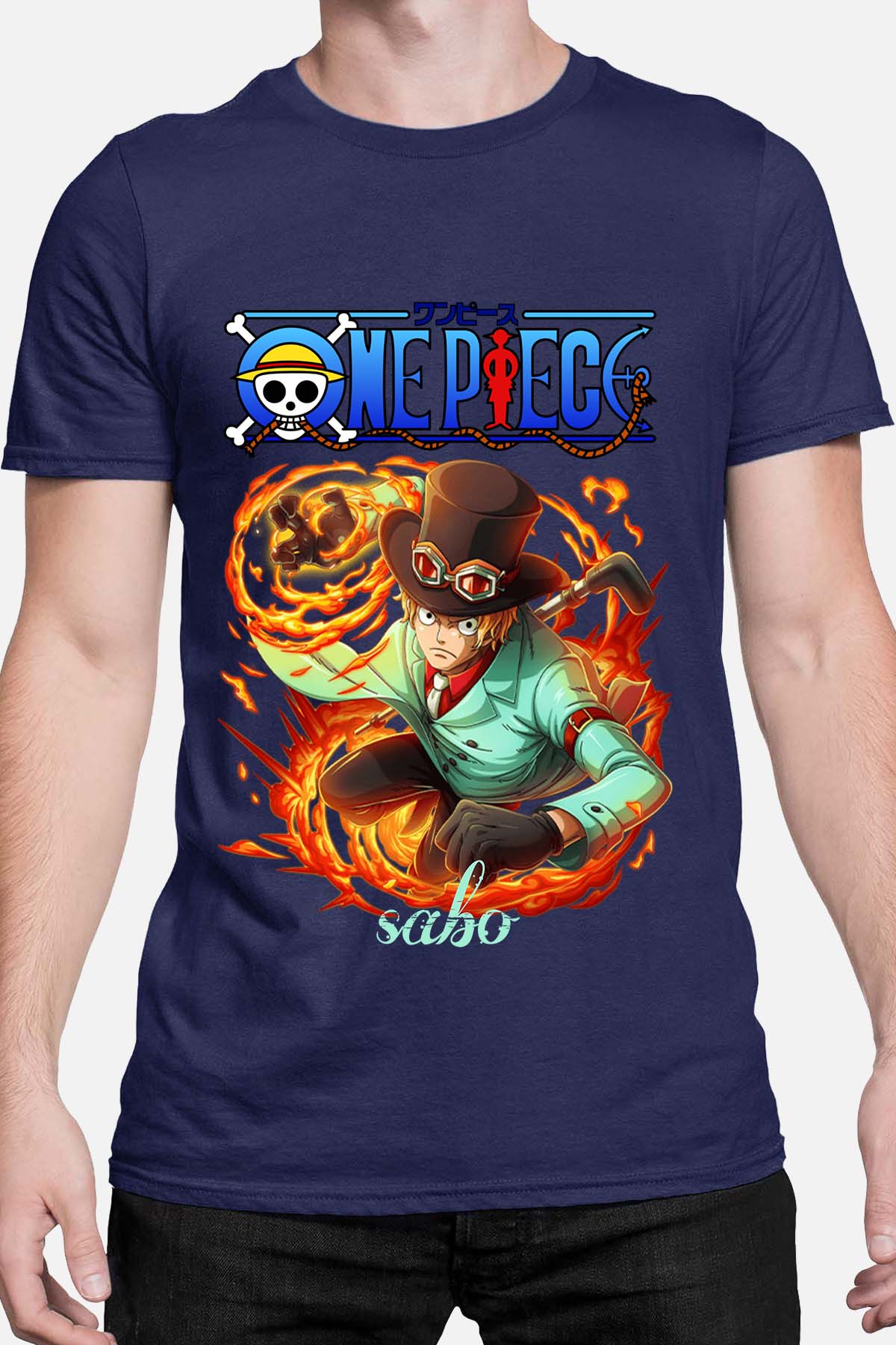 COULEUR:Marine|T-shirt Homme | Attack One Piece 08 Marine