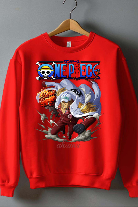 COULEUR:Rouge|Sweat Col Rond Garçon | Attack One Piece 09 Rouge