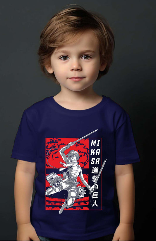 COULEUR:Marine|T-shirt Garçon | Attaques des Titans 10 Marine