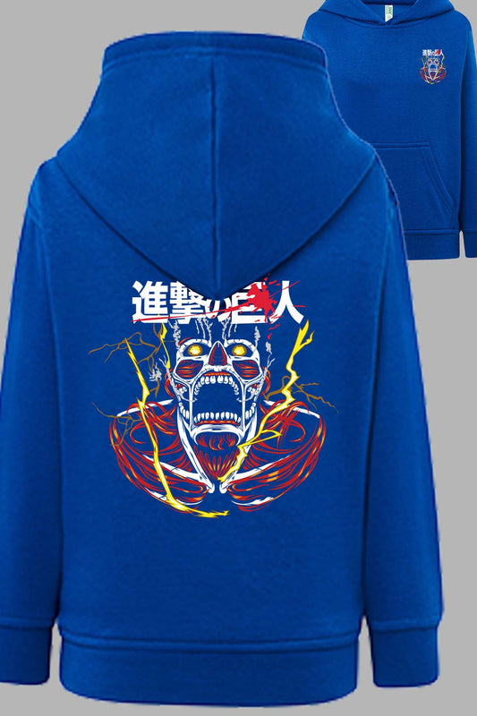 COULEUR:Bleu Roi|Sweat Capuche Homme | Attaques des Titans 11 Bleu Roi