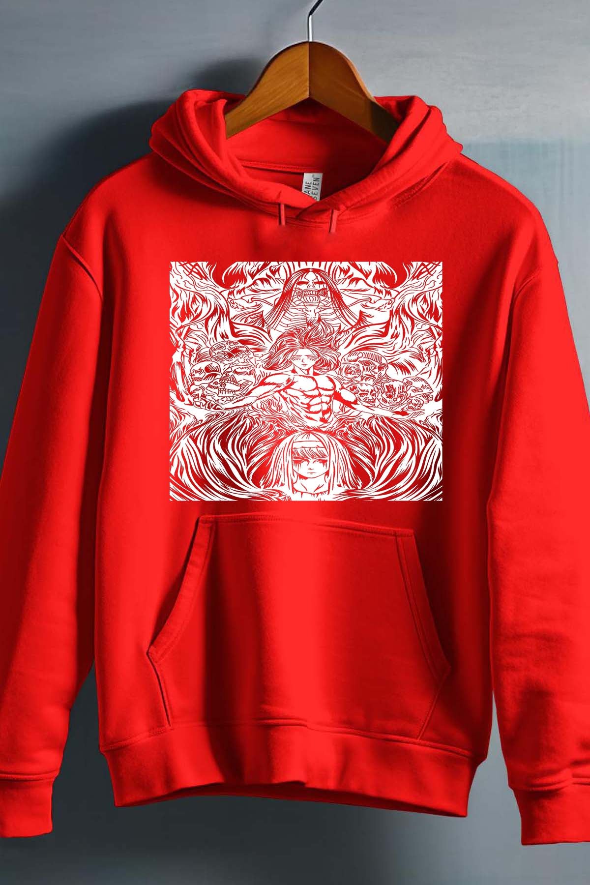 COULEUR:Rouge|Sweat Capuche Homme | Attaques des Titans 12 Rouge