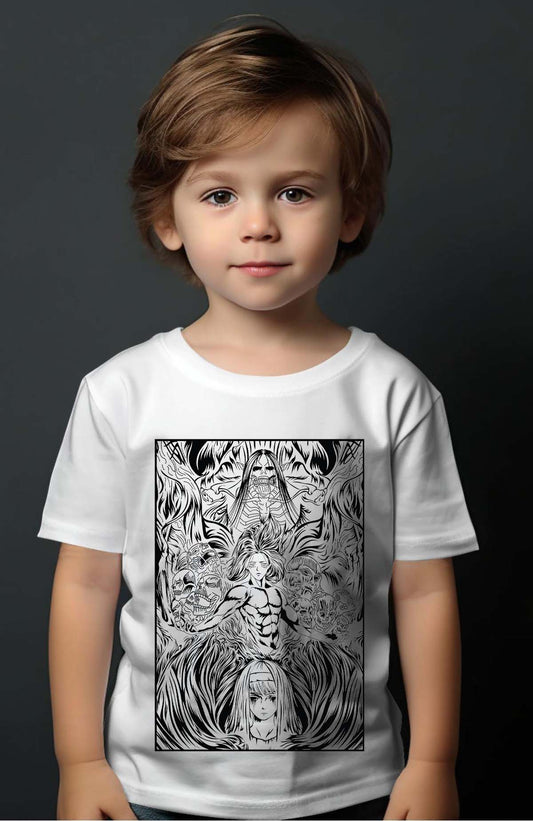 COULEUR:Blanc|T-shirt Garçon | Attaques des Titans 12 Blanc
