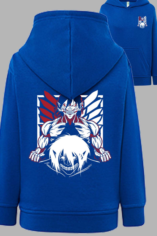 COULEUR:Bleu Roi|Sweat Capuche Homme | Attaques des Titans 13 Bleu Roi
