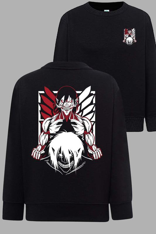 COULEUR:Noir|Sweat Col Rond Homme | Attaques des Titans 13 Noir