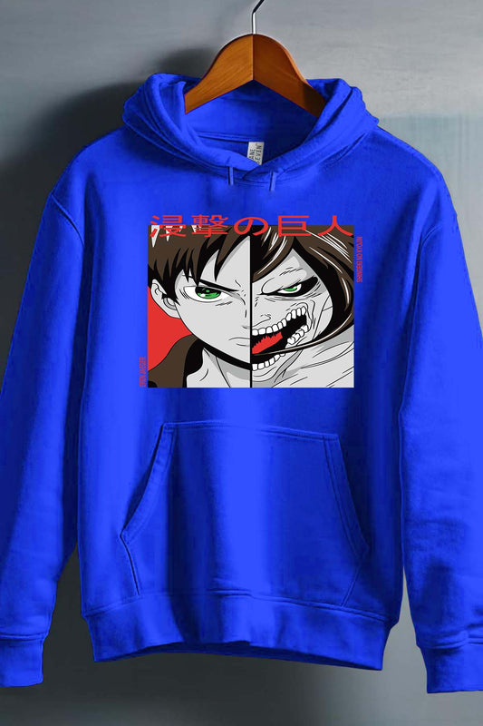COULEUR:Bleu Roi|Sweat Capuche Homme | Attaques des Titans 14 Bleu Roi