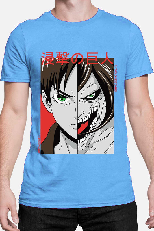 COULEUR:Bleu Ciel|T-shirt Homme | Attaques des Titans 14 Bleu Ciel