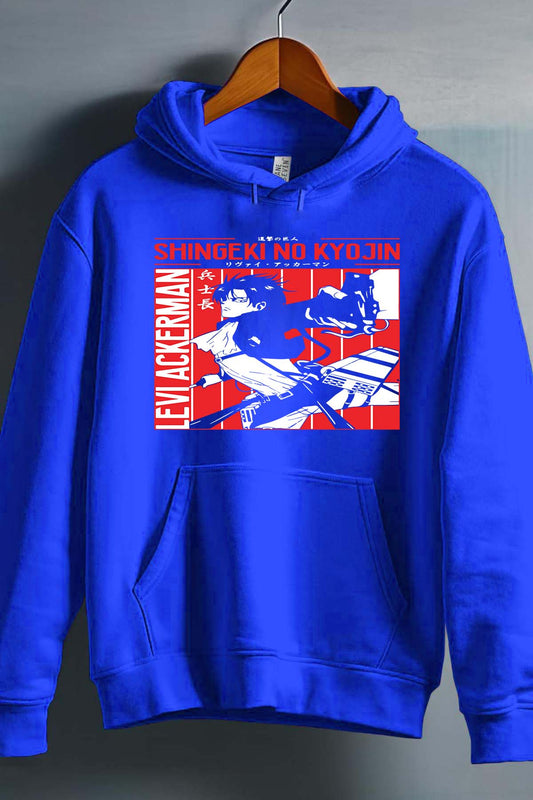 COULEUR:Bleu Roi|Sweat Capuche Homme | Attaques des Titans 16 Bleu Roi