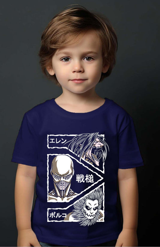 COULEUR:Marine|T-shirt Garçon | Attaques des Titans 18 Marine