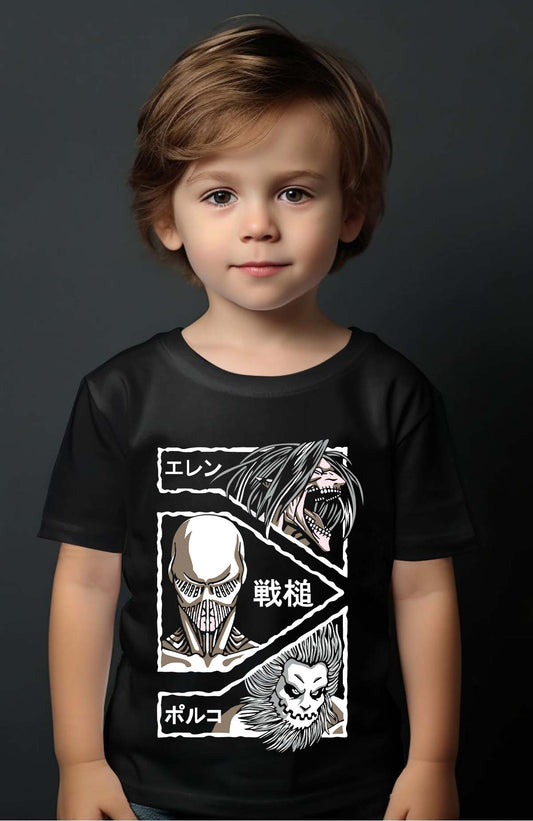 COULEUR:Noir|T-shirt Garçon | Attaques des Titans 18 Noir