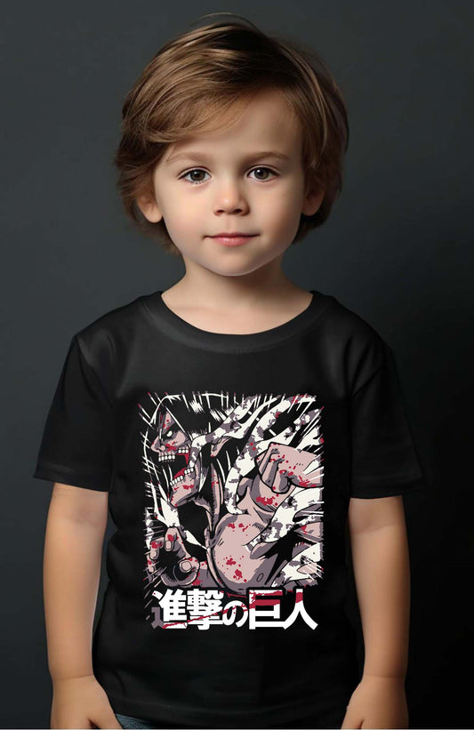 COULEUR:Noir|T-shirt Garçon | Attaques des Titans 19 Noir