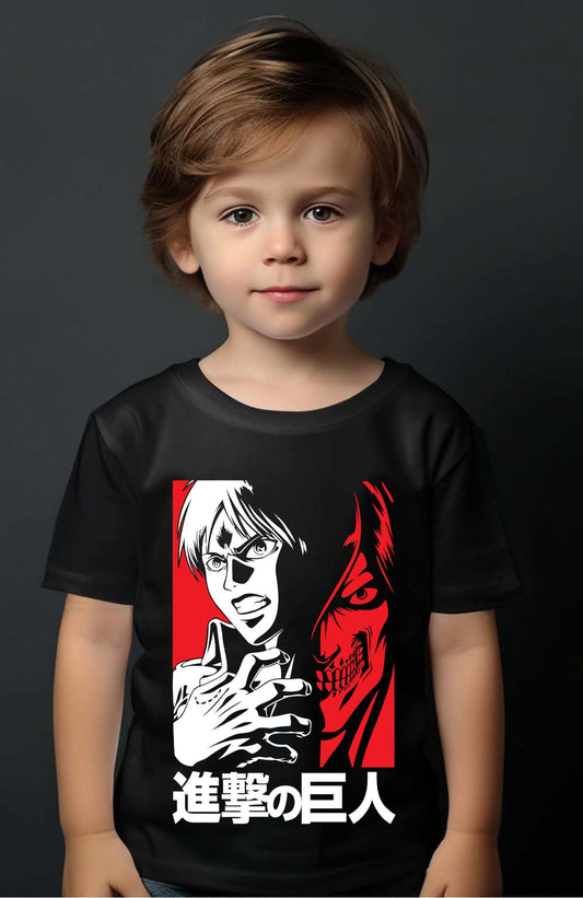 COULEUR:Noir|T-shirt Garçon | Attaques des Titans 1 Noir