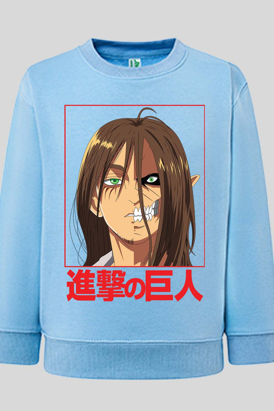 COULEUR:Bleu Ciel|Sweat Col Rond Garçon | Attaques des Titans 20 Bleu Ciel