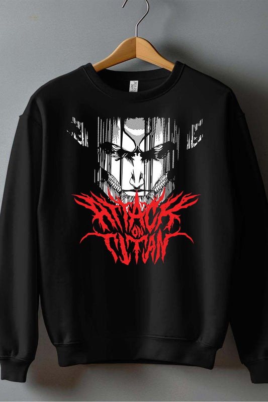 COULEUR:Noir|Sweat Col Rond Garçon | Attaques des Titans 21 Noir