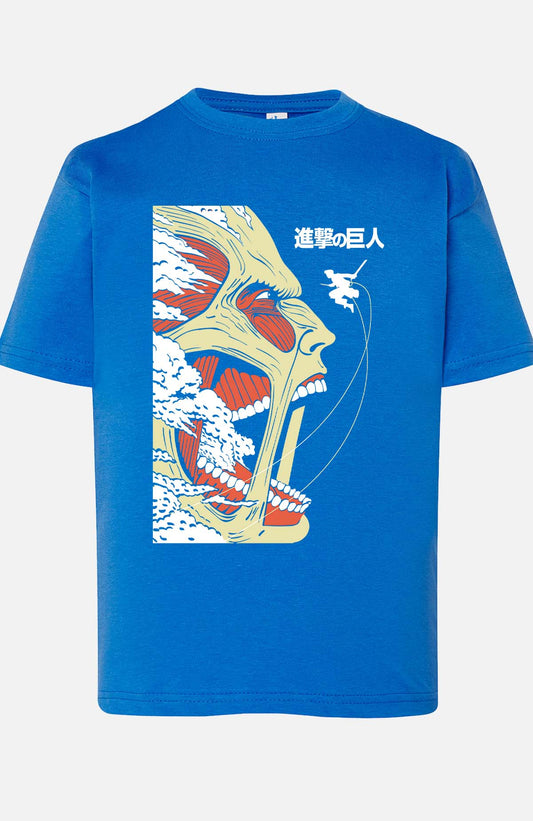 COULEUR:Bleu Roi|T-shirt Garçon | Attaques des Titans 22 Bleu Roi