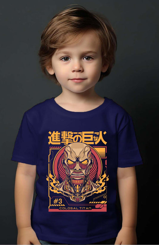 COULEUR:Marine|T-shirt Garçon | Attaques des Titans 23 Marine