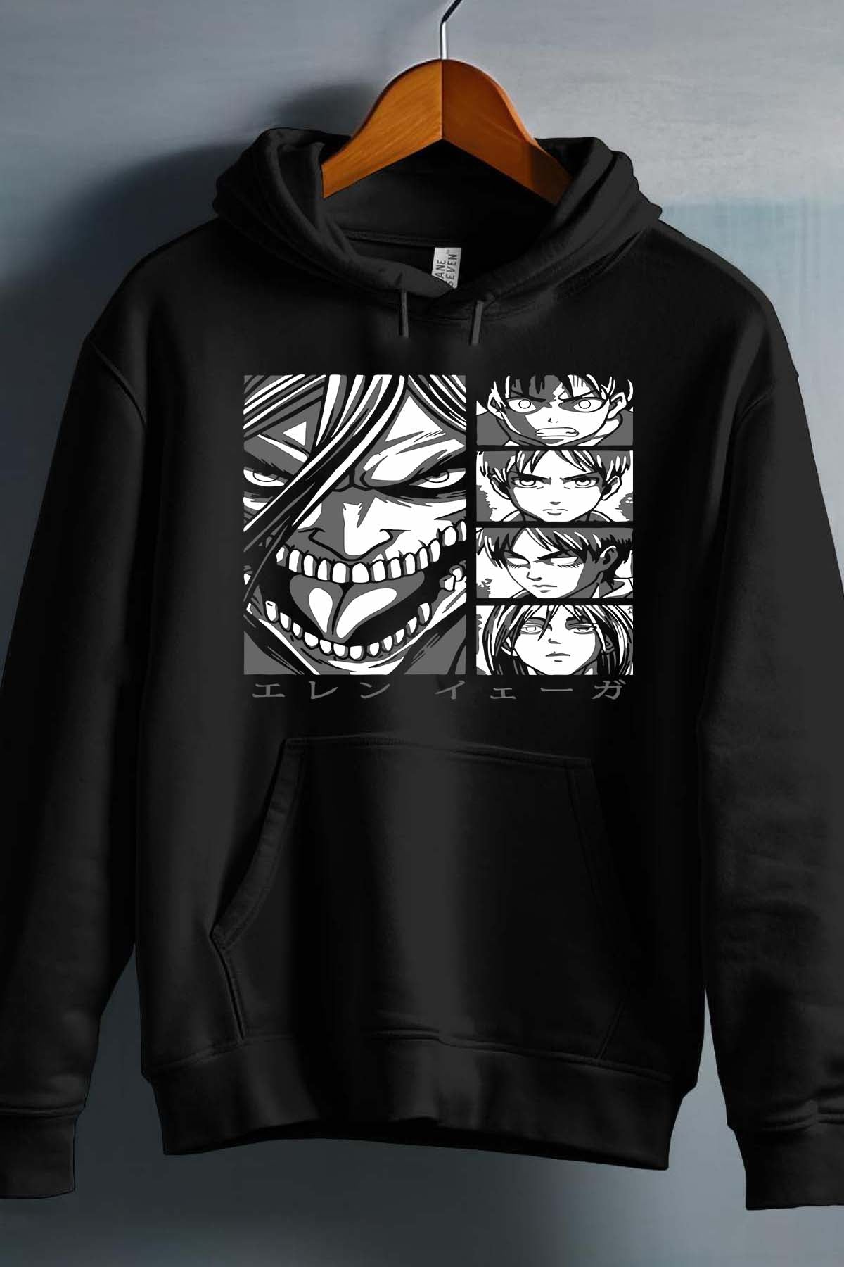 COULEUR:Noir|Sweat Capuche Homme | Attaques des Titans 24 Noir