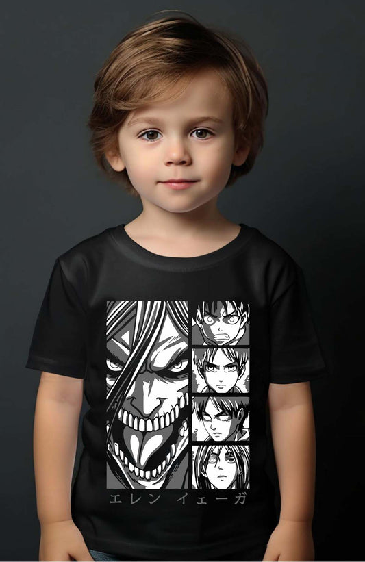 COULEUR:Noir|T-shirt Garçon | Attaques des Titans 24 Noir