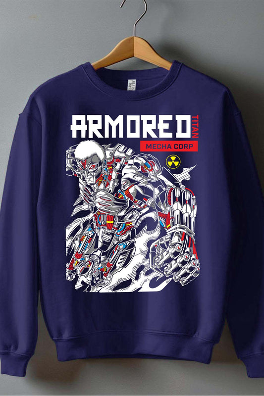 COULEUR:Marine|Sweat Col Rond Garçon | Attaques des Titans 27 Marine