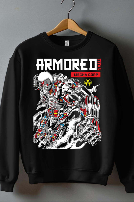 COULEUR:Noir|Sweat Col Rond Garçon | Attaques des Titans 27 Noir