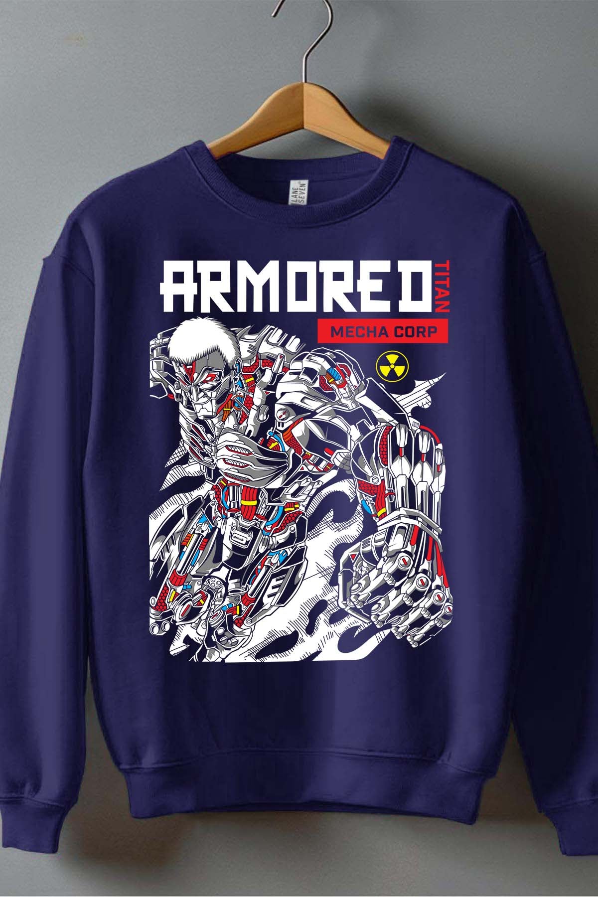 COULEUR:Marine|Sweat Col Rond Homme | Attaques des Titans 27 Marine