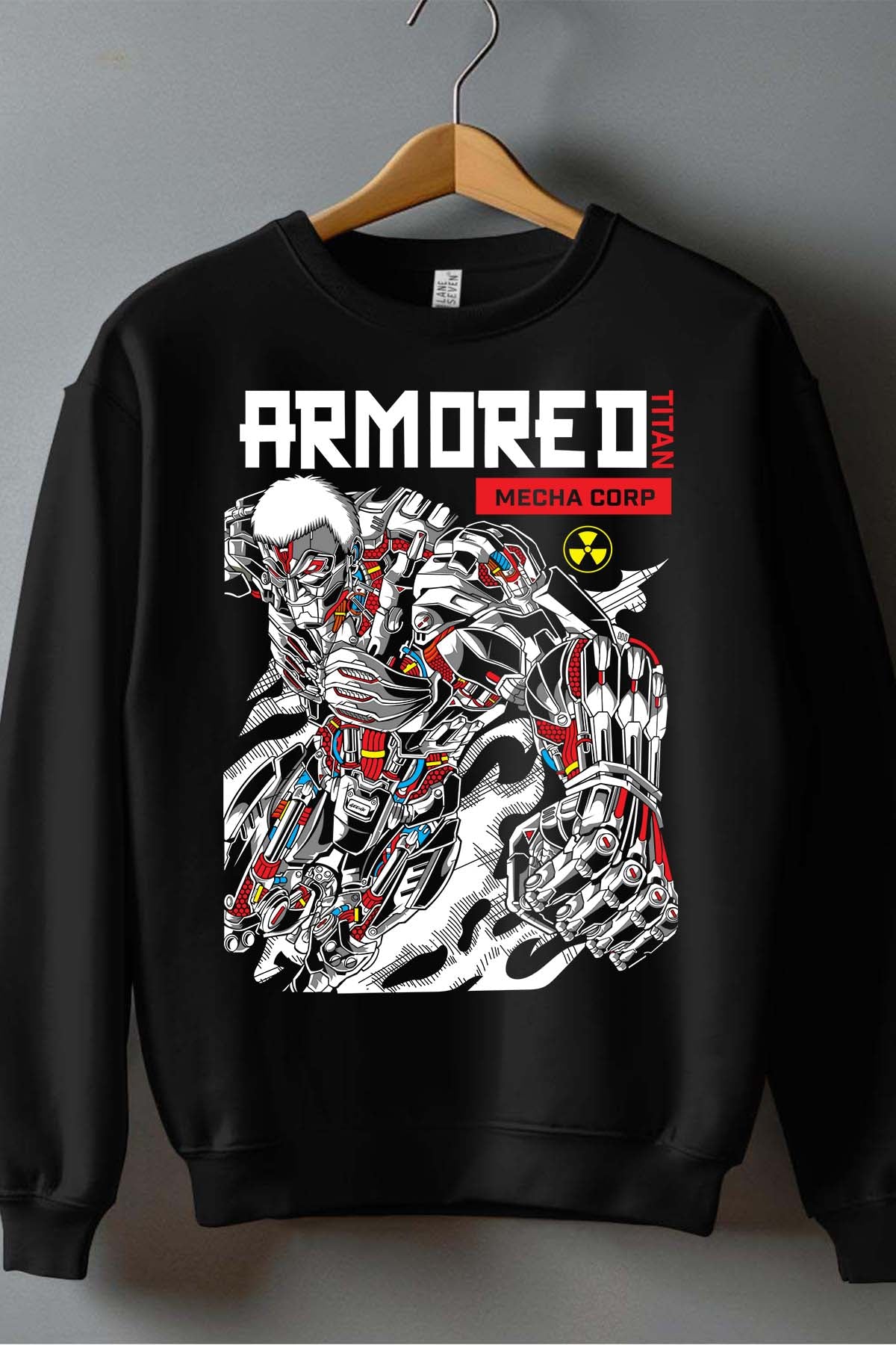 COULEUR:Noir|Sweat Col Rond Homme | Attaques des Titans 27 Noir