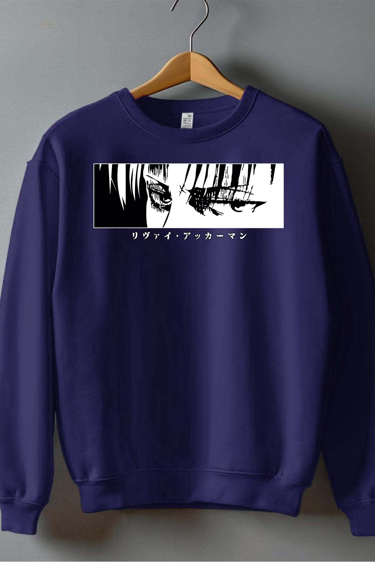 COULEUR:Marine|Sweat Col Rond Homme | Attaques des Titans 30 Marine