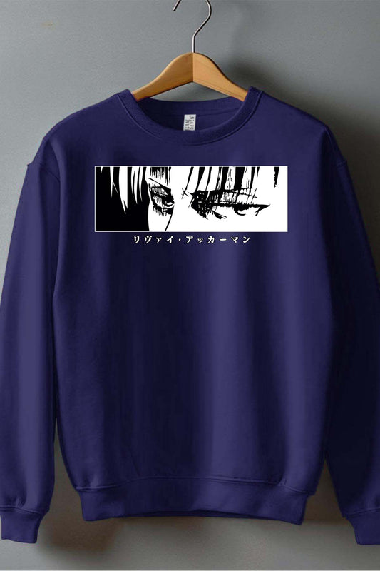 COULEUR:Marine|Sweat Col Rond Homme | Attaques des Titans 30 Marine
