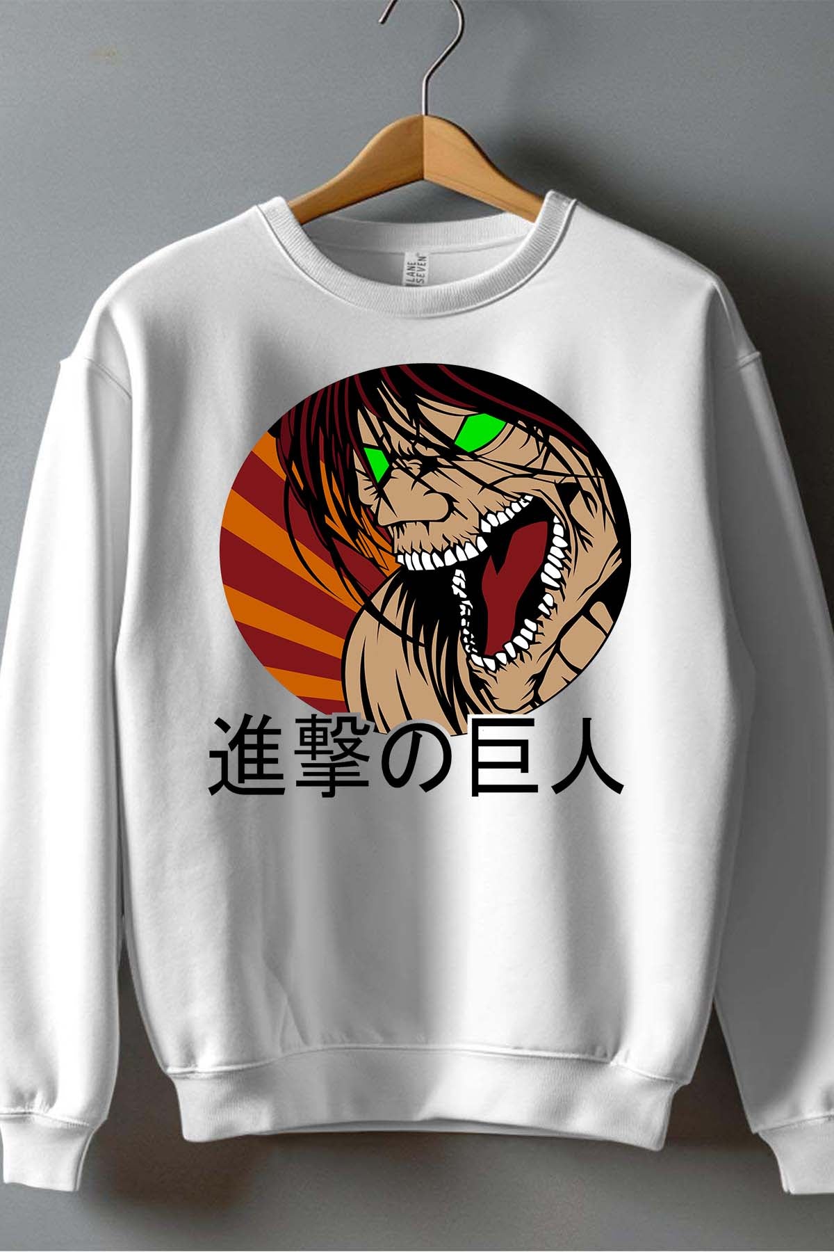 COULEUR:Blanc|Sweat Col Rond Homme | Attaques des Titans 4 Blanc