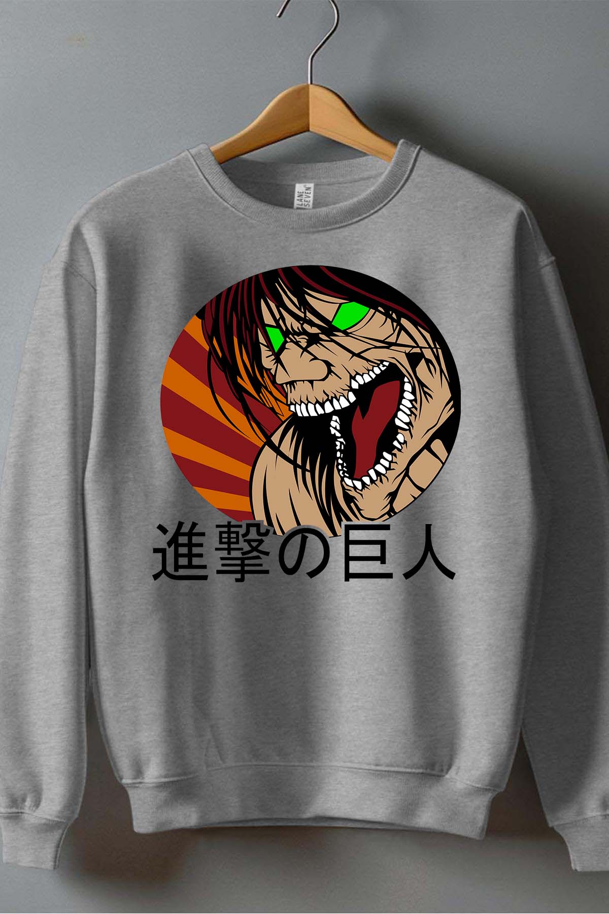 COULEUR:Gris|Sweat Col Rond Homme | Attaques des Titans 4 Gris
