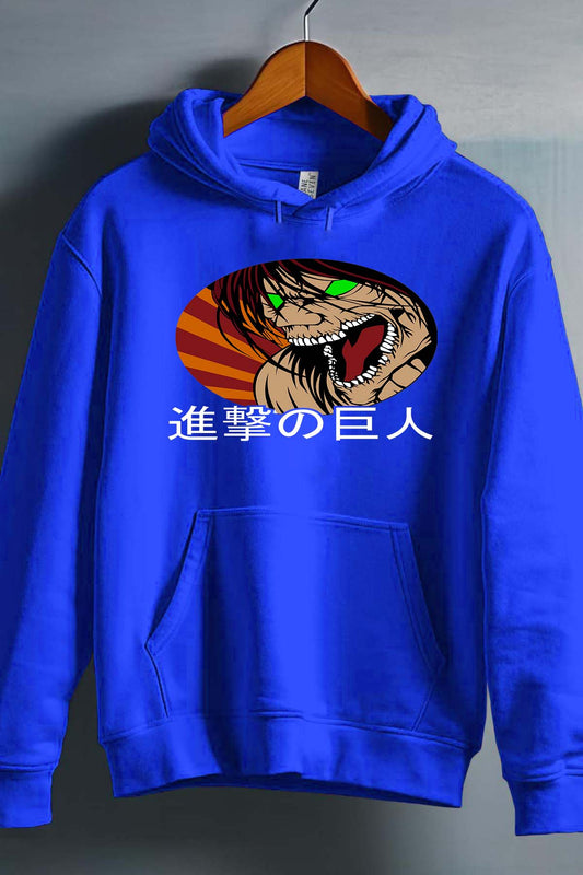 COULEUR:Bleu Roi|Sweat Capuche Garçon | Attaques des Titans 4 Bleu Roi