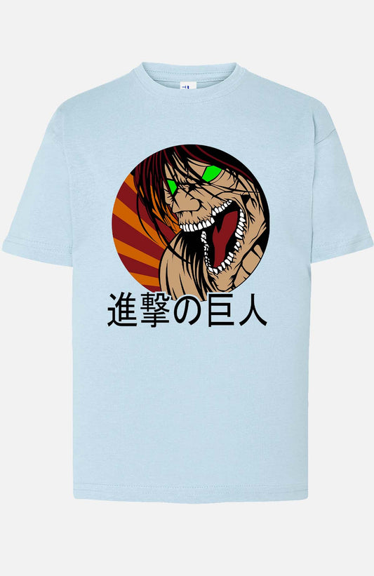 COULEUR:Bleu Ciel|T-shirt Garçon | Attaques des Titans 4 Bleu Ciel