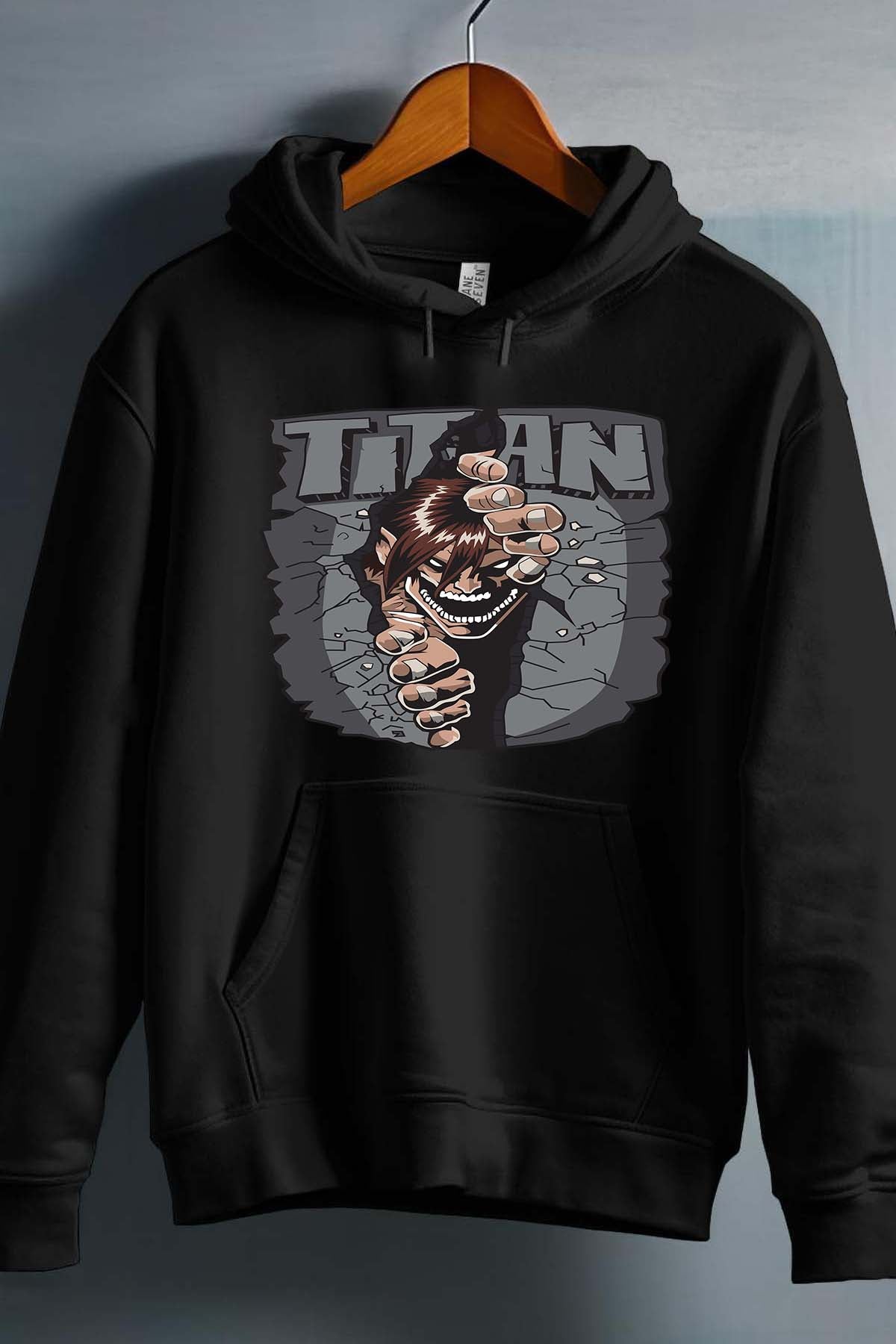 COULEUR:Noir|Sweat Capuche Garçon | Attaques des Titans 5 Noir