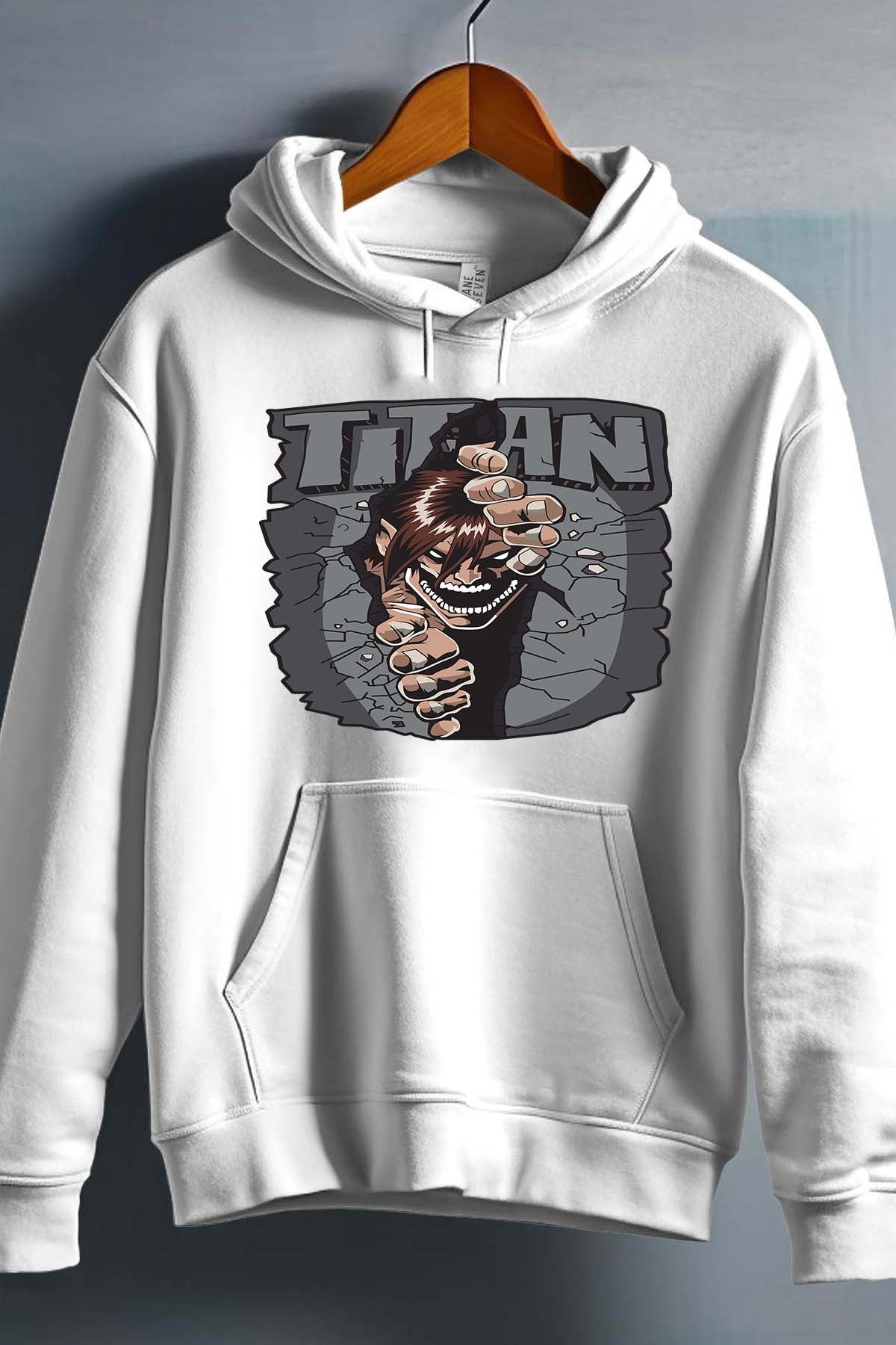 COULEUR:Blanc|Sweat Capuche Homme | Attaques des Titans 5 Blanc