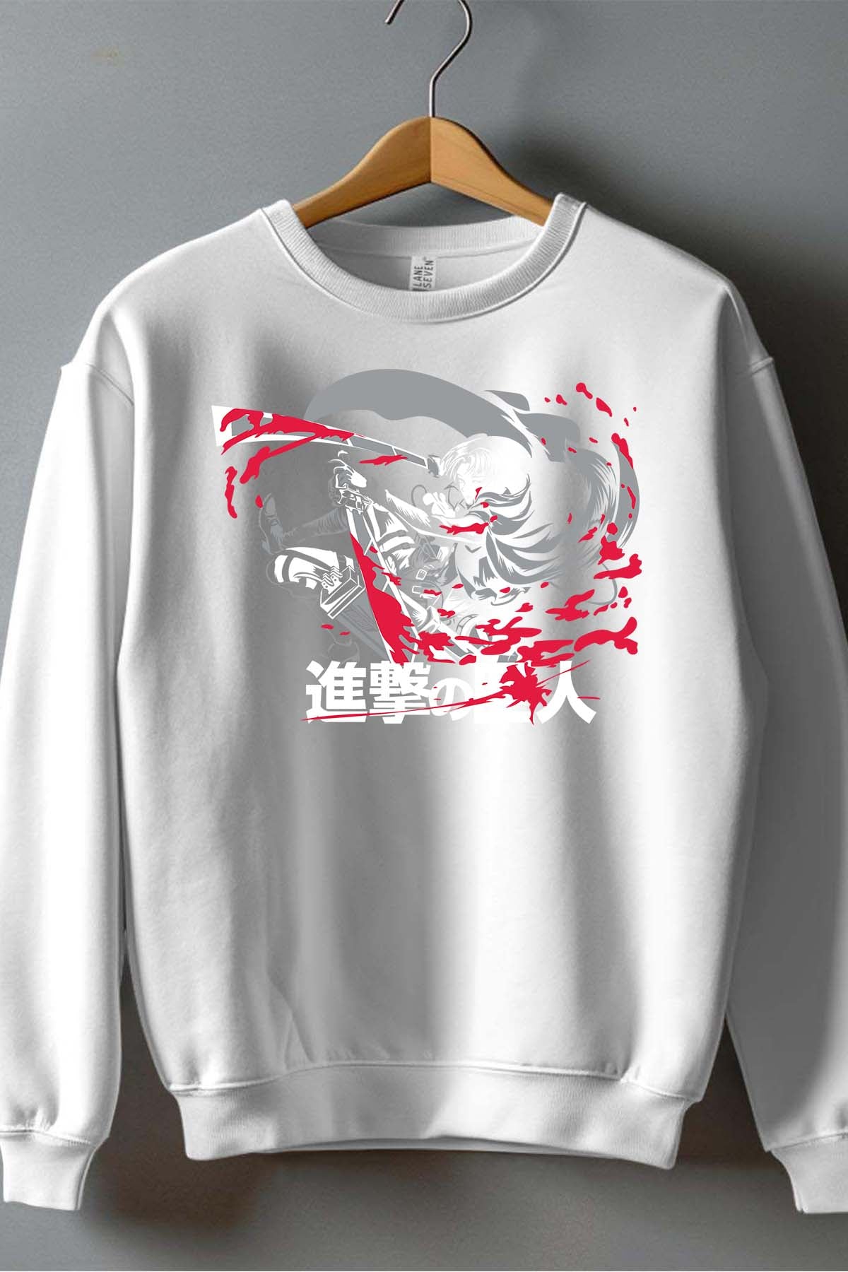 COULEUR:Blanc|Sweat Col Rond Homme | Attaques des Titans 7 Blanc