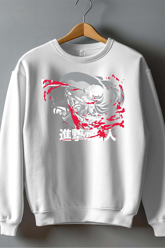 COULEUR:Blanc|Sweat Col Rond Homme | Attaques des Titans 7 Blanc